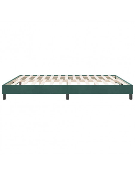 Letto a Molle senza Materasso Verde Scuro 180x220 cm Velluto