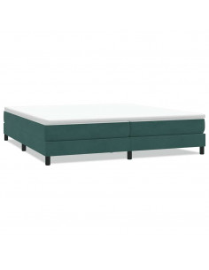 Letto a Molle senza Materasso Verde Scuro 200x210 cm Velluto