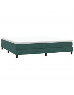 Letto a Molle senza Materasso Verde Scuro 200x210 cm Velluto 2