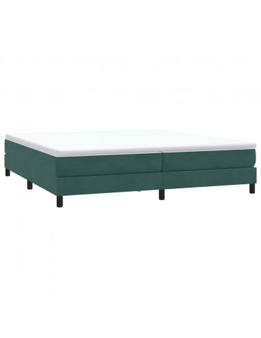 Letto a Molle senza Materasso Verde Scuro 200x210 cm Velluto