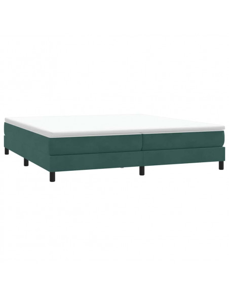 Letto a Molle senza Materasso Verde Scuro 200x210 cm Velluto