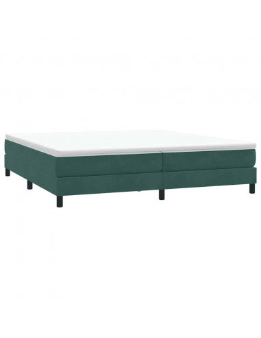 Letto a Molle senza Materasso Verde Scuro 200x220 cm Velluto