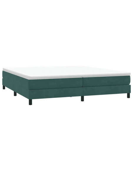 Letto a Molle senza Materasso Verde Scuro 200x220 cm Velluto