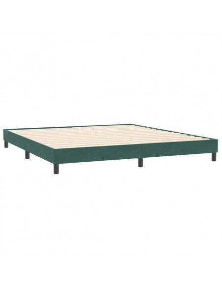 Letto a Molle senza Materasso Verde Scuro 200x220 cm Velluto