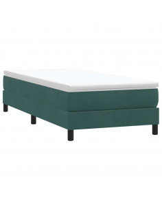 Letto a Molle senza Materasso Verde Scuro 80x220 cm Velluto 2