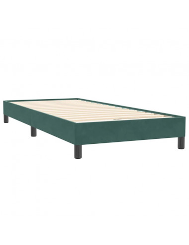Letto a Molle senza Materasso Verde Scuro 80x220 cm Velluto