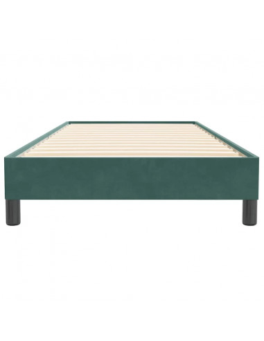 Letto a Molle senza Materasso Verde Scuro 80x220 cm Velluto