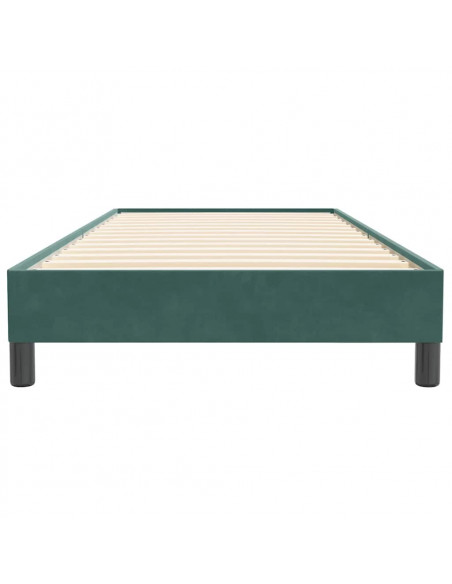 Letto a Molle senza Materasso Verde Scuro 80x220 cm Velluto