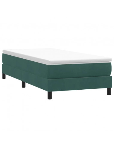 Letto a Molle senza Materasso Verde Scuro 90x220 cm Velluto