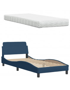 Letto con Materasso Blu 80x200 cm in Tessuto 2