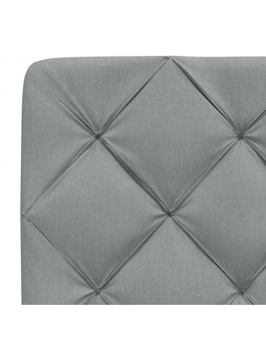 Letto con Materasso Grigio Chiaro 200x200 cm in Tessuto