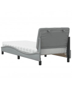 Letto con Materasso Grigio Chiaro 80x200 cm in Tessuto