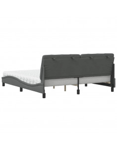 Letto con Materasso Grigio Scuro 180x200 cm Tessuto