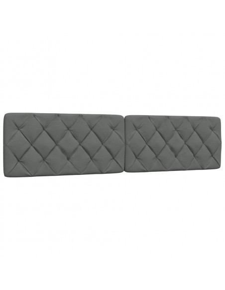 Letto con Materasso Grigio Scuro 200x200 cm in Tessuto
