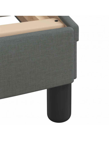 Letto con Materasso Grigio Scuro 200x200 cm in Tessuto