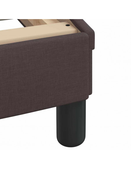 Letto con Materasso Marrone Scuro 90x200 cm in Tessuto