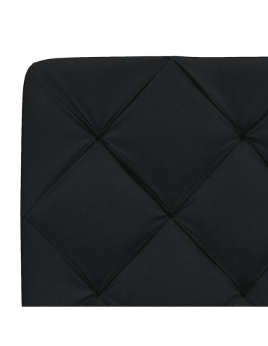 Letto con Materasso Nero 90x190 cm in Tessuto