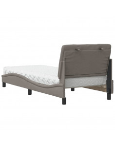 Letto con Materasso Tortora 90x190 cm in Tessuto