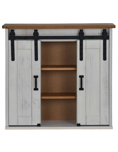 Pensile HALDEN 2 Ante Scorrevoli Bianco 75x22,5x70 cm Pino