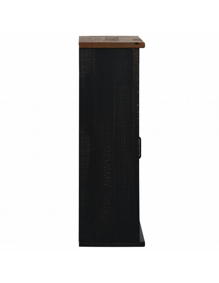 Pensile HALDEN 2 Ante Scorrevoli Nero 75x22,5x70 cm Pino