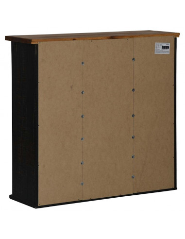 Pensile HALDEN 2 Ante Scorrevoli Nero 75x22,5x70 cm Pino