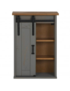 Pensile HALDEN con Anta Scorrevole Grigio 49x22,5x70 cm in Pino 2