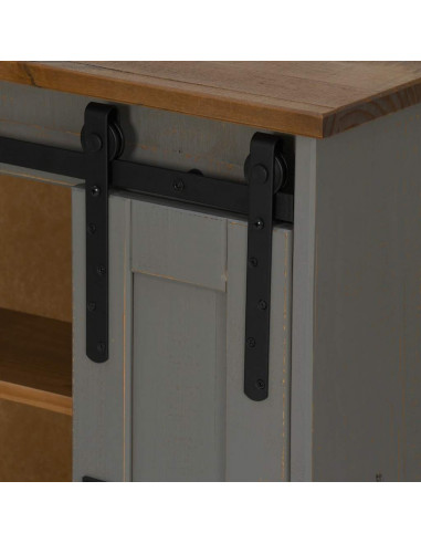 Pensile HALDEN con Anta Scorrevole Grigio 49x22,5x70 cm in Pino