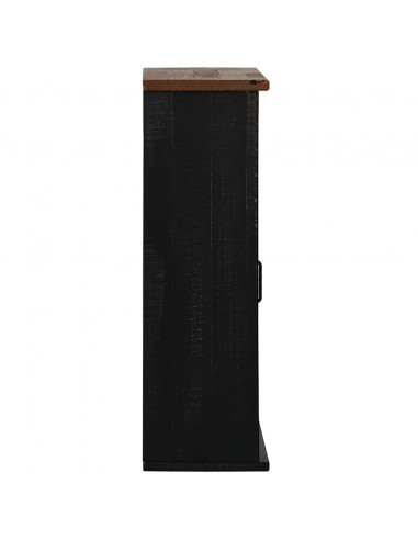 Pensile HALDEN con Anta Scorrevole Nero 49x22,5x70 cm in Pino