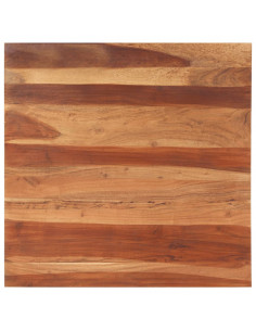 Piano Tavolo in Legno Massello di Acacia 25-27 mm 80x80 cm