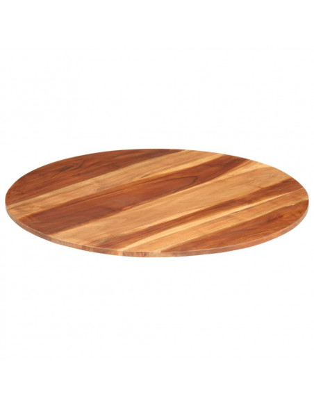 Piano Tavolo in Legno Massello di Acacia Rotondo 15-16 mm 80 cm