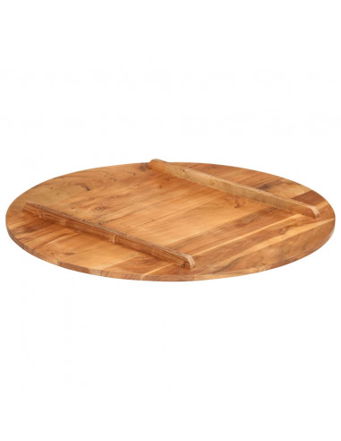 Piano Tavolo in Legno Massello di Acacia Rotondo 15-16 mm 80 cm