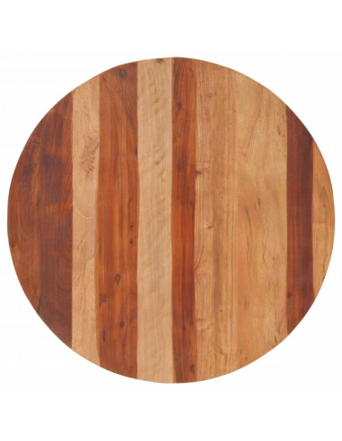 Piano Tavolo in Legno Massello di Acacia Rotondo 25-27 mm 80 cm