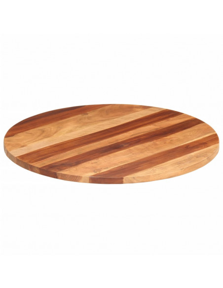 Piano Tavolo in Legno Massello di Acacia Rotondo 25-27 mm 80 cm