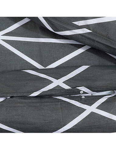 Set Copripiumino Grigio 140x200 cm in Cotone