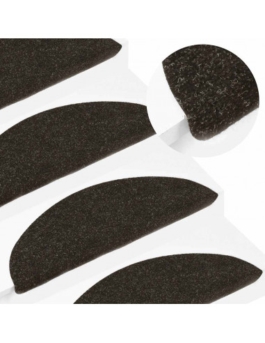 Tappetini Autoadesivi per Scale 20 pz Antracite 65x22,5x3,5 cm