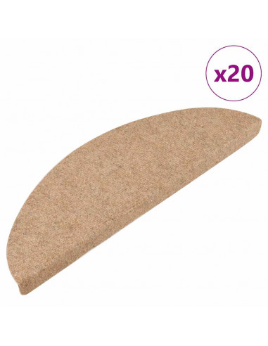 Tappetini Autoadesivi per Scale 20 pz Beige 56x17x3 cm