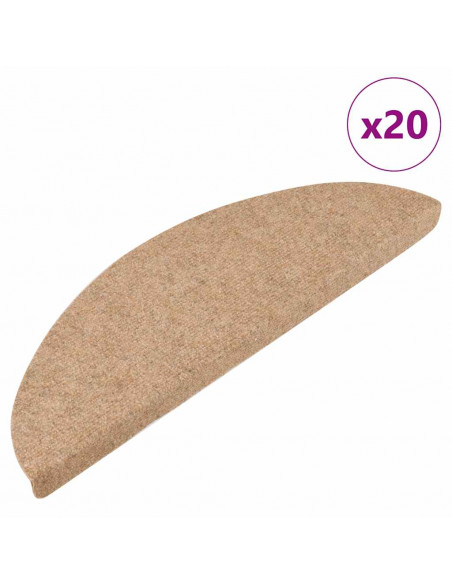 Tappetini Autoadesivi per Scale 20 pz Beige 56x17x3 cm