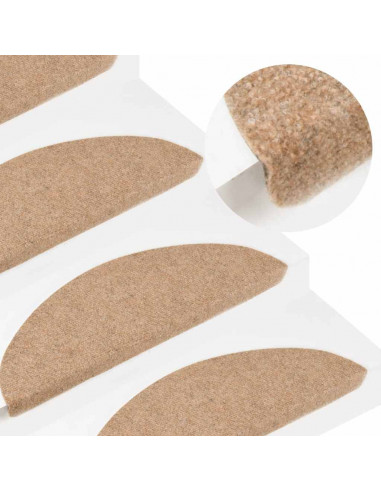 Tappetini Autoadesivi per Scale 20 pz Beige 56x17x3 cm