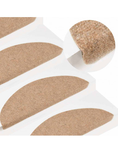 Tappetini Autoadesivi per Scale 20 pz Beige 65x22,5x3,5 cm