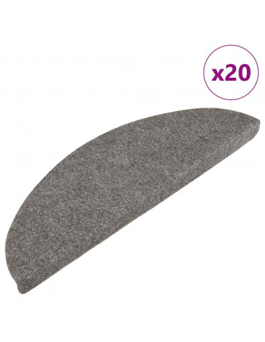 Tappetini Autoadesivi per Scale 20 pz Grigi 65x22,5x3,5 cm