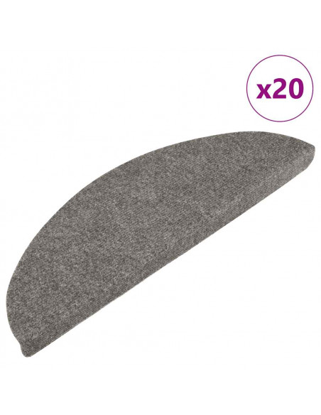 Tappetini Autoadesivi per Scale 20 pz Grigi 65x22,5x3,5 cm