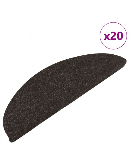 Tappetini Autoadesivi per Scale 20 pz Neri 65x22,5x3,5 cm