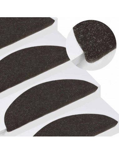 Tappetini Autoadesivi per Scale 20 pz Neri 65x22,5x3,5 cm