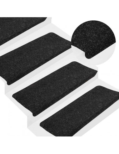 Tappetini Autoadesivi per Scale 30 pz Antracite 65x24,5x3,5 cm