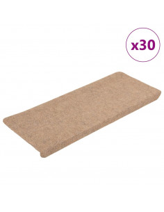 Tappetini Autoadesivi per Scale 30 pz Beige 65x24,5x3,5 cm