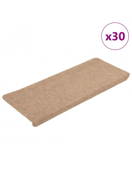 Tappetini Autoadesivi per Scale 30 pz Beige 65x24,5x3,5 cm