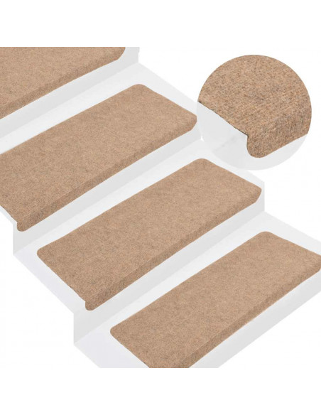 Tappetini Autoadesivi per Scale 30 pz Beige 65x24,5x3,5 cm