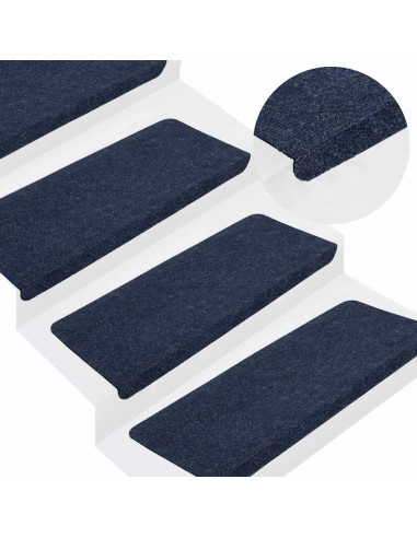 Tappetini Autoadesivi per Scale 30 pz Blu 65x24,5x3,5 cm