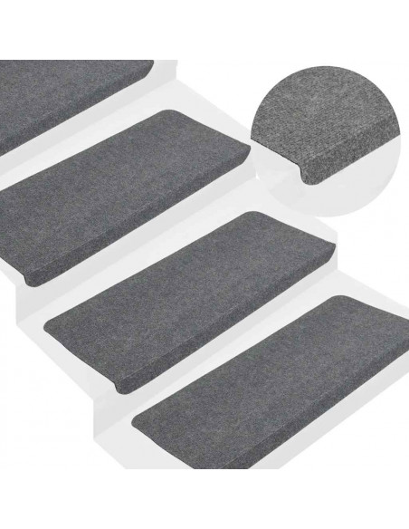 Tappetini Autoadesivi per Scale 30 pz Grigi 65x24,5x3,5 cm