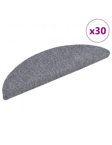 Tappetini Autoadesivi per Scale 30 pz Grigio Chiaro 56x17x3 cm